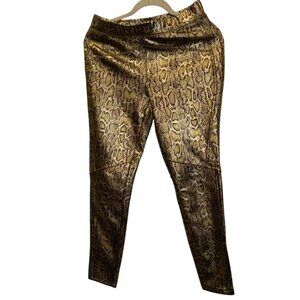 Free People HOLIDAY Metallic Gold Shimmer Python Snakeskin stretch pants…